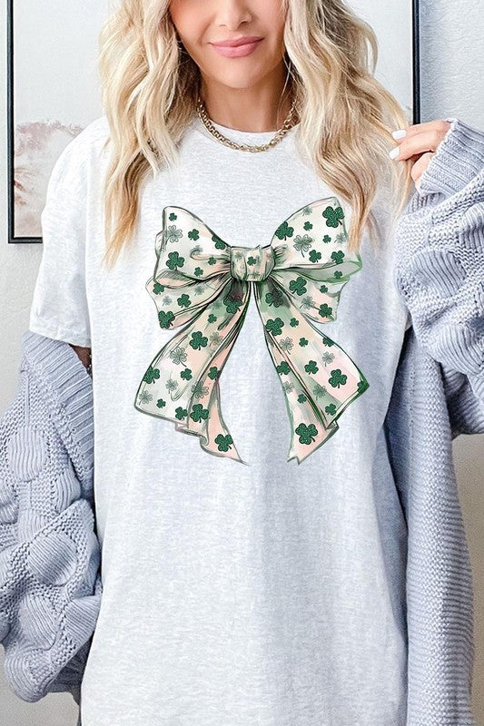 St Patrick's Day Bow Graphic Heavy Cotton Tee