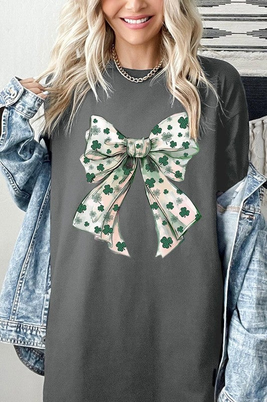 St Patrick's Day Bow Graphic Heavy Cotton Tee