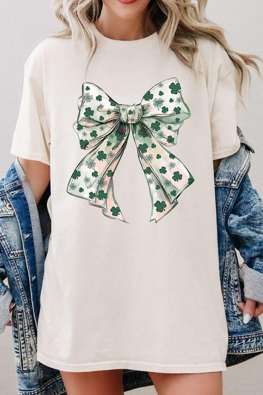 St Patrick's Day Bow Graphic Heavy Cotton Tee