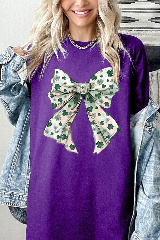 St Patrick's Day Bow Graphic Heavy Cotton Tee