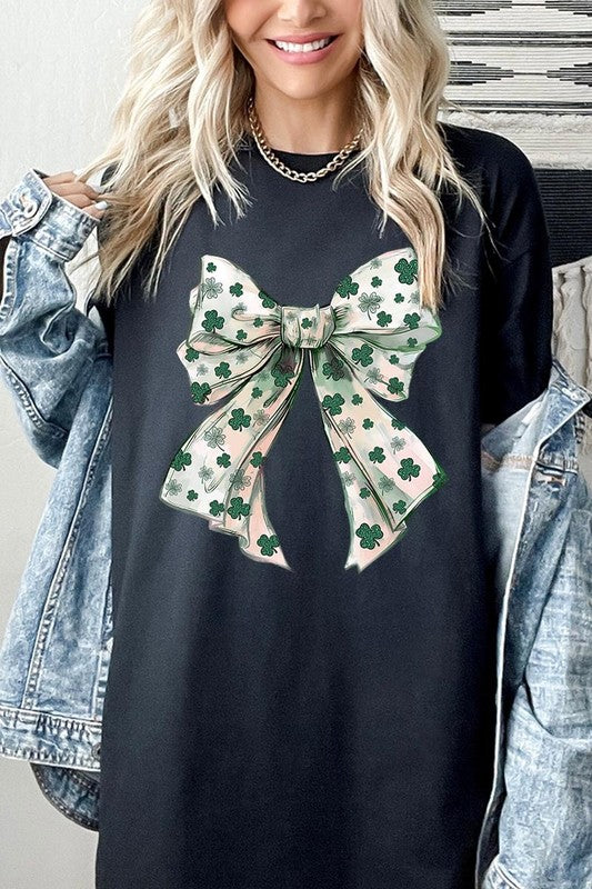 St Patrick's Day Bow Graphic Heavy Cotton Tee
