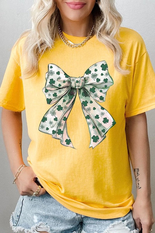 St Patrick's Day Bow Graphic Heavy Cotton Tee