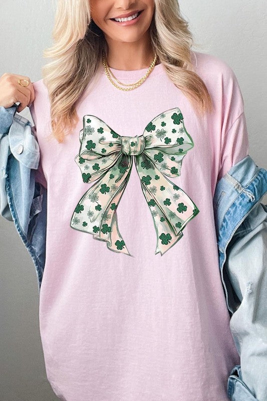 St Patrick's Day Bow Graphic Heavy Cotton Tee