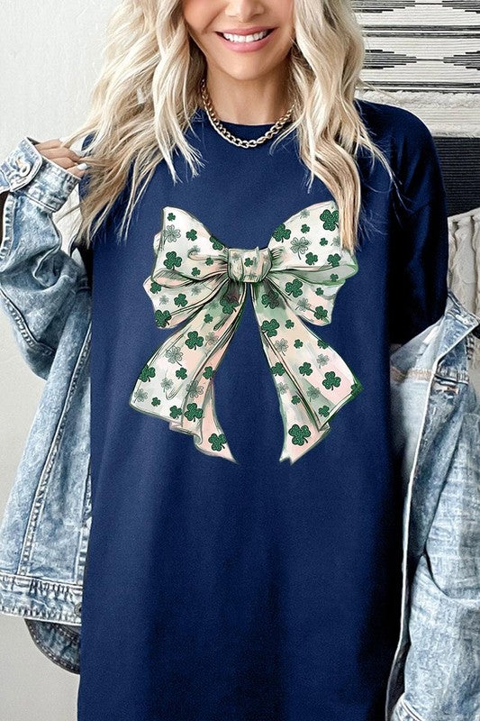 St Patrick's Day Bow Graphic Heavy Cotton Tee