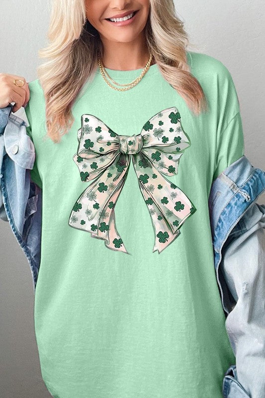 St Patrick's Day Bow Graphic Heavy Cotton Tee