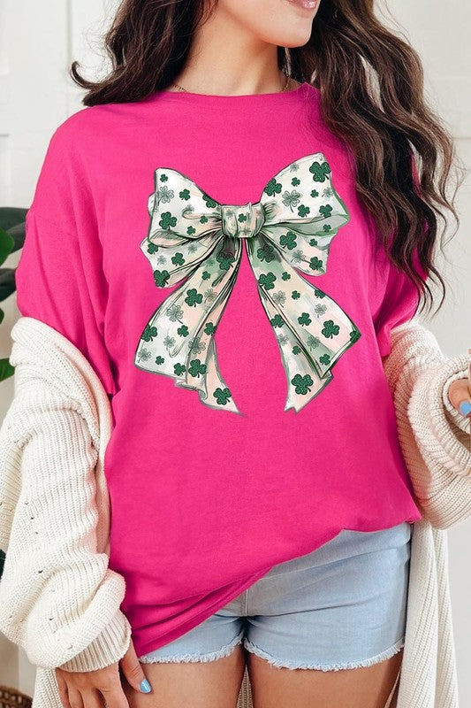 St Patrick's Day Bow Graphic Heavy Cotton Tee